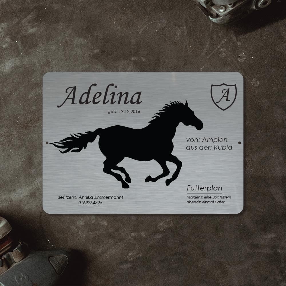 Boxenschild für Pferde "Adelina" Craftbrothers