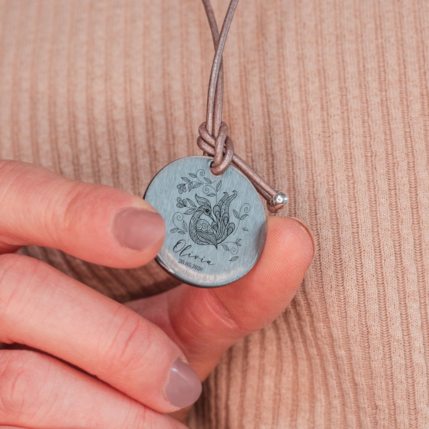 personalisierbare Halskette "Vogel" Craftbrothers