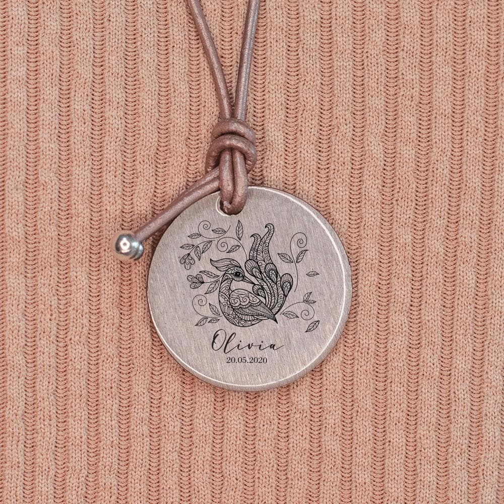 personalisierbare Halskette "Vogel" Craftbrothers