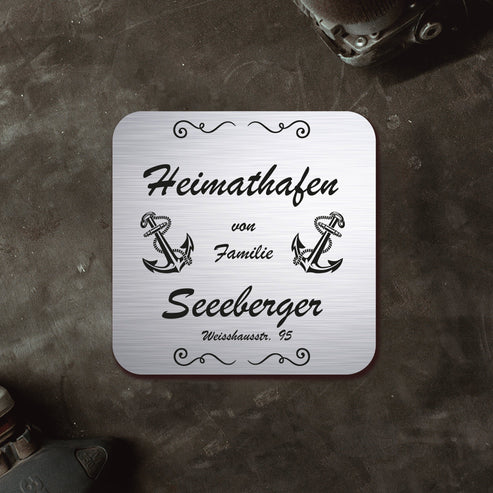 personalisierbares Türschild "Heimathafen" im edlen Klassiklook Türschilder MTM