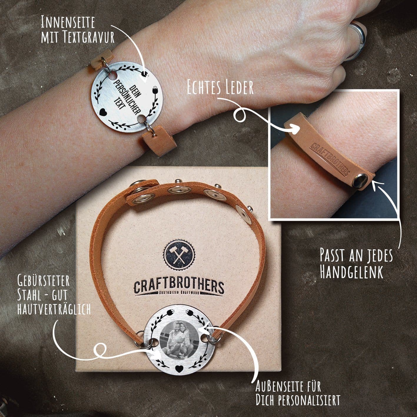 PERSONALISIERBARES ARMBAND FÜR PAARE - in neuer Variante Craftbrothers