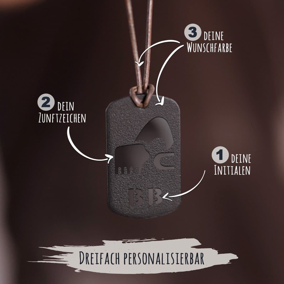 "Baggerfahrer" Personalisierbare Laser-Halskette für Männer Craftbrothers