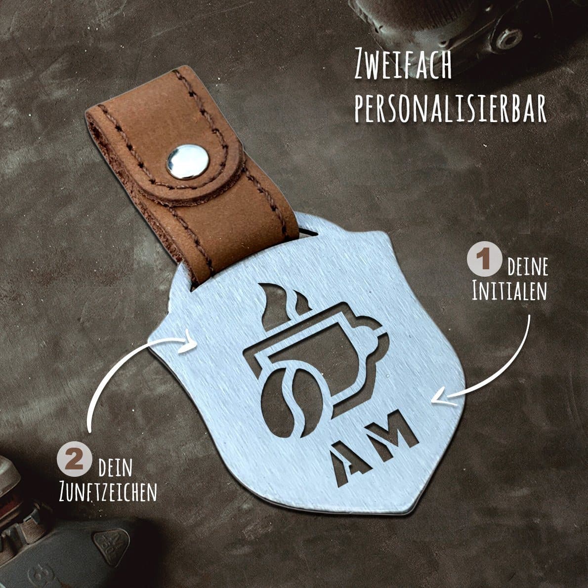 "Barista" Personalisierbarer Laser-Schlüsselanhänger für Männer Craftbrothers