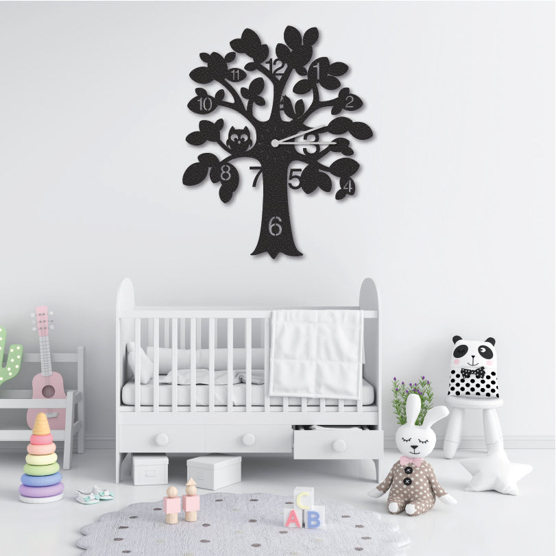 Wanduhr für Kinderzimmer "Baum" aus edlem Stahl Wanduhren Craftbrothers