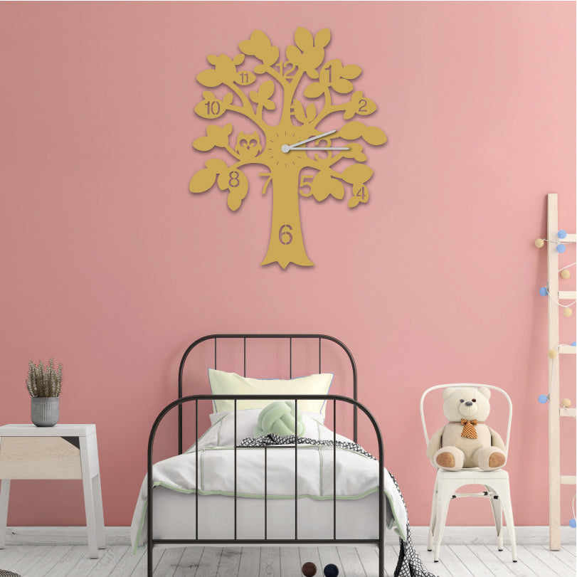 Wanduhr für Kinderzimmer "Baum" aus edlem Stahl Wanduhren Craftbrothers