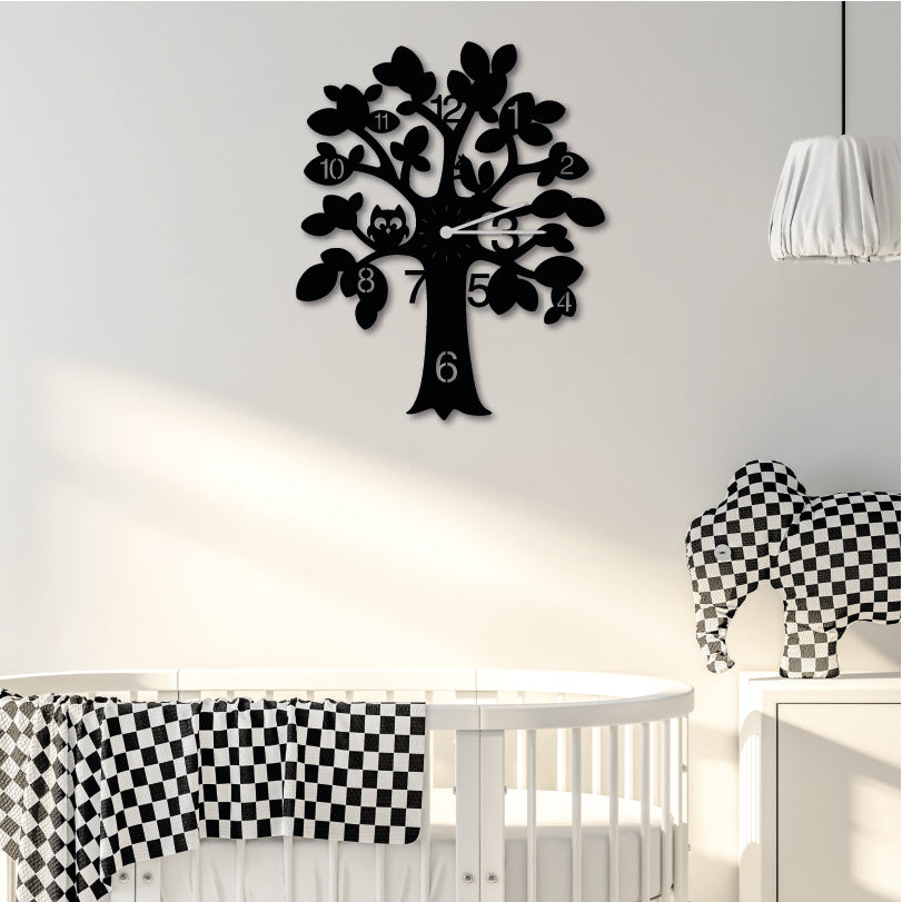 Wanduhr für Kinderzimmer "Baum" aus edlem Stahl Wanduhren Craftbrothers