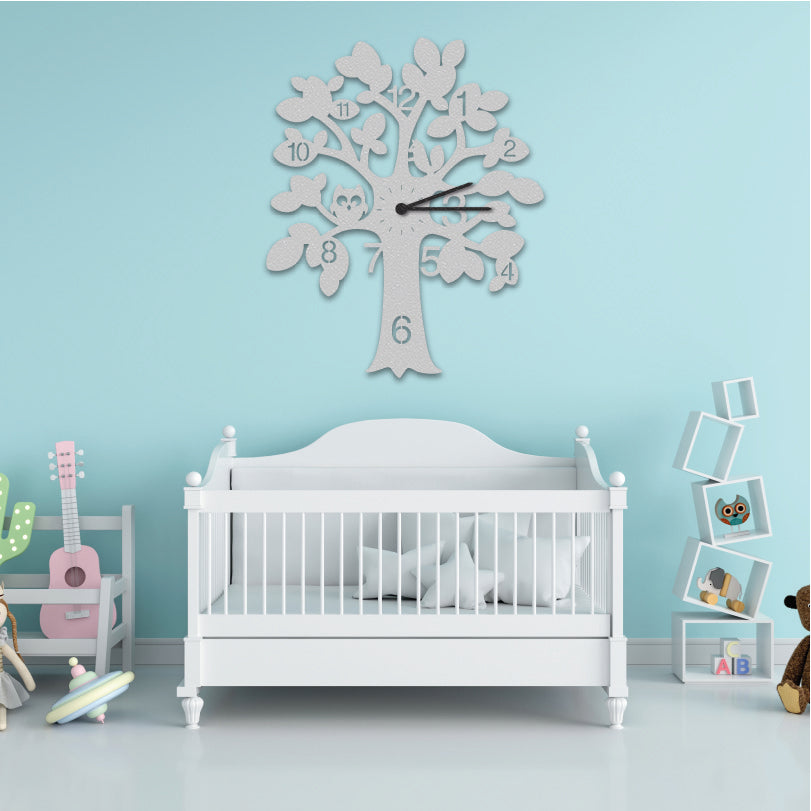 Wanduhr für Kinderzimmer "Baum" aus edlem Stahl Wanduhren Craftbrothers