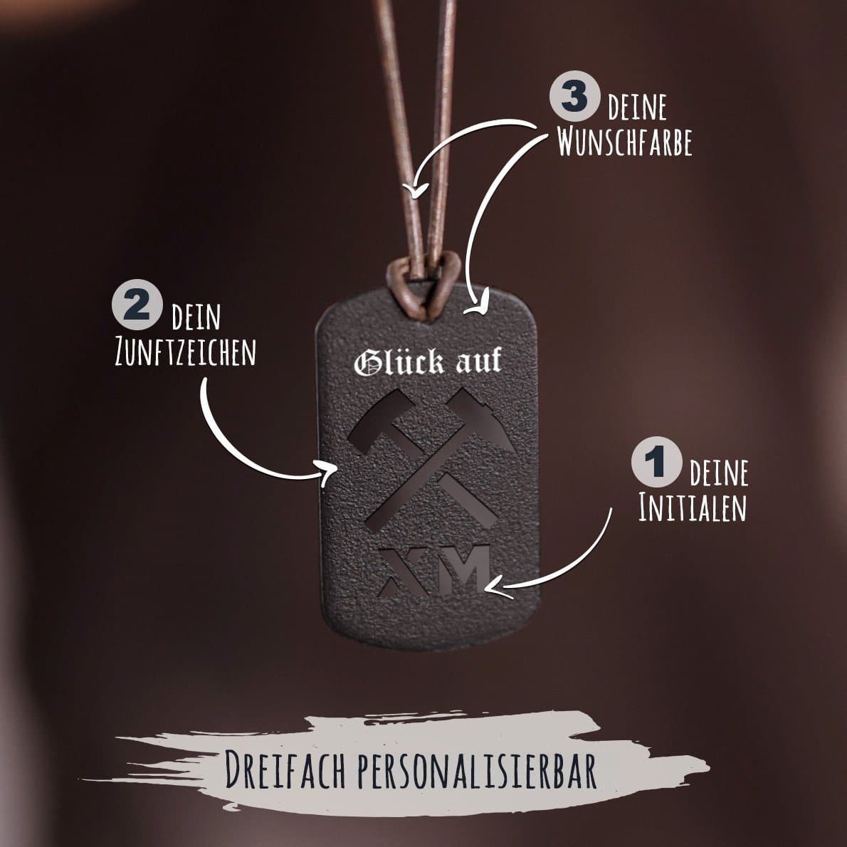 "Bergmann" Personalisierbare Laser-Halskette für Männer Craftbrothers