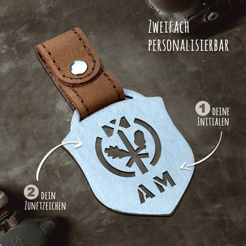 "Deutsches-Handwerk" Personalisierbarer Laser-Schlüsselanhänger für Männer Craftbrothers