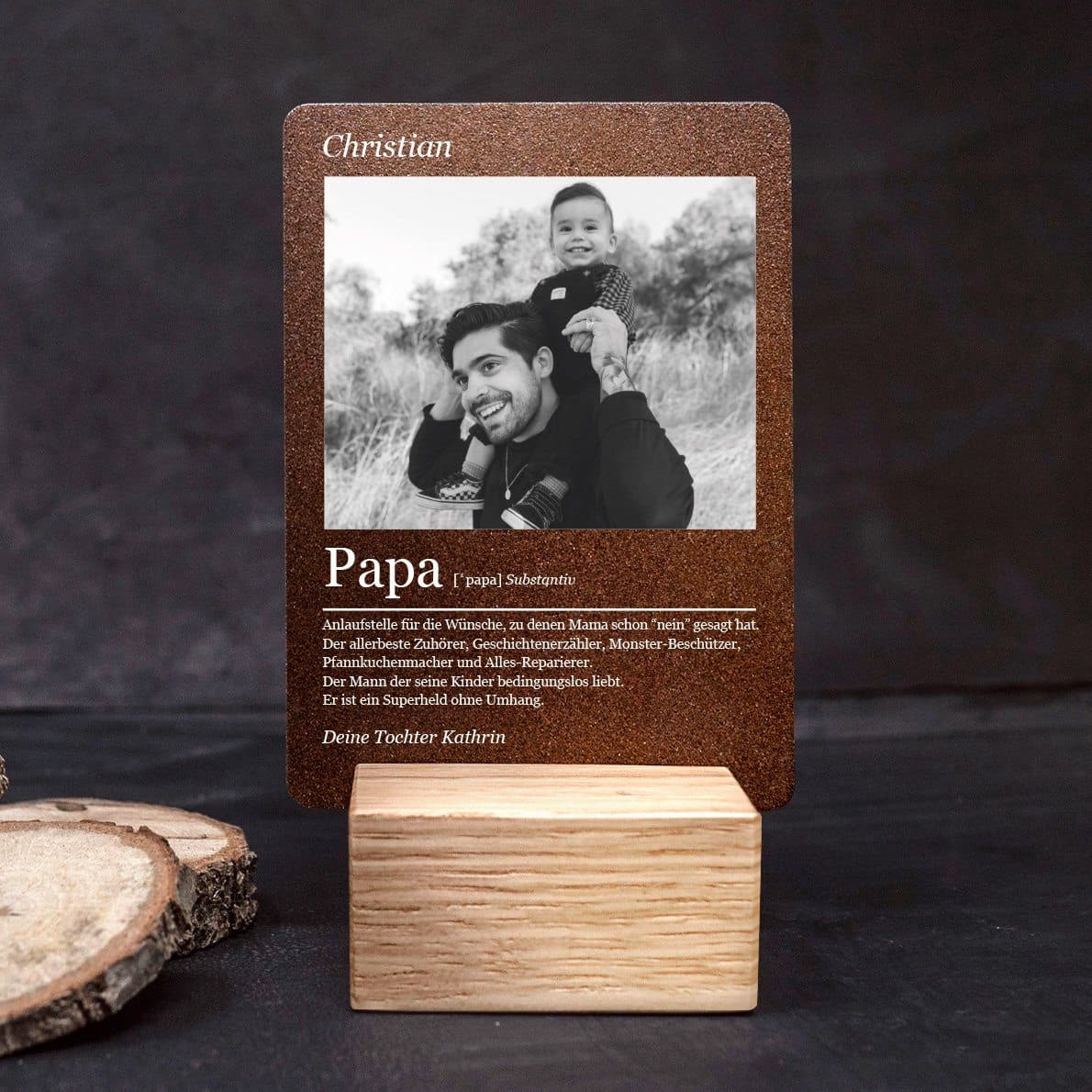 Little Message - Vatertag "Substantiv Papa mit Foto" Craftbrothers