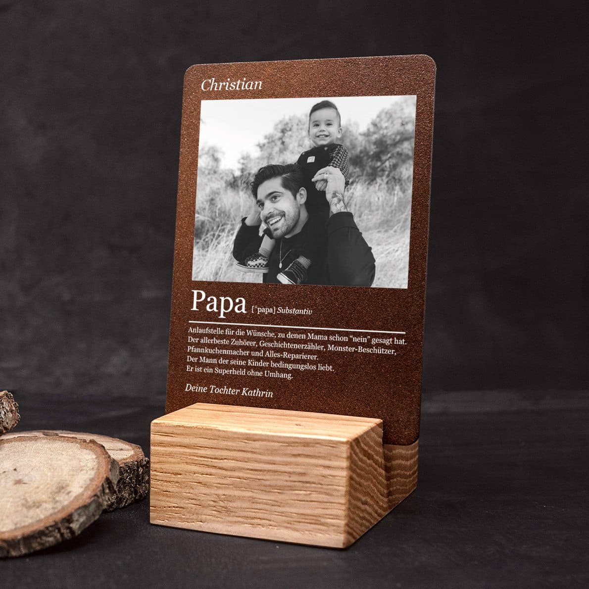 Little Message - Vatertag "Substantiv Papa mit Foto" Craftbrothers