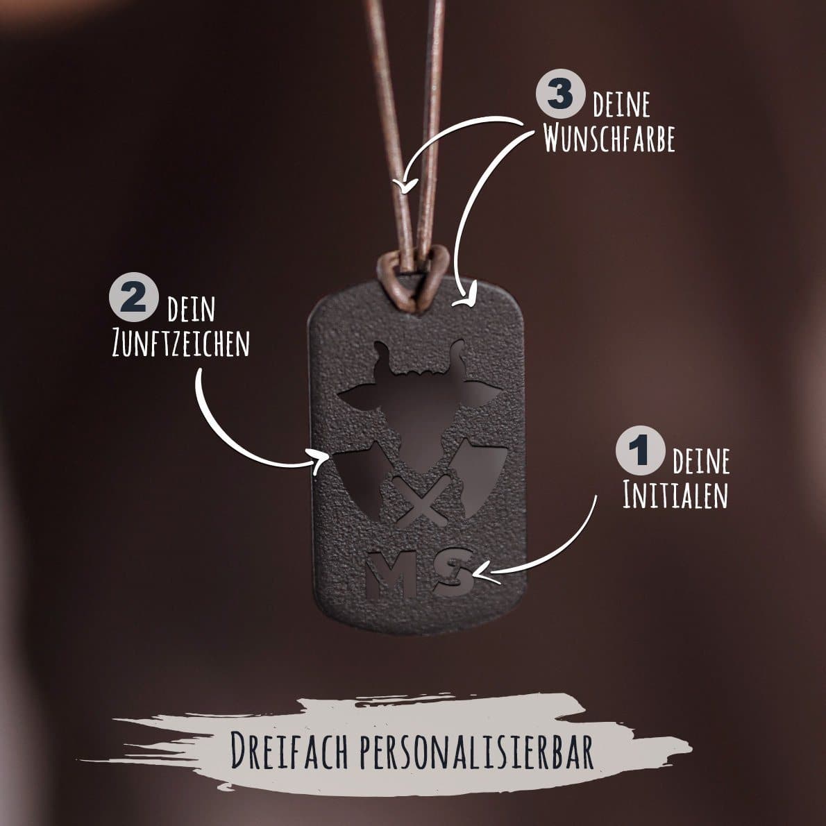 "Fleischer" Personalisierbare Laser-Halskette für Männer Craftbrothers