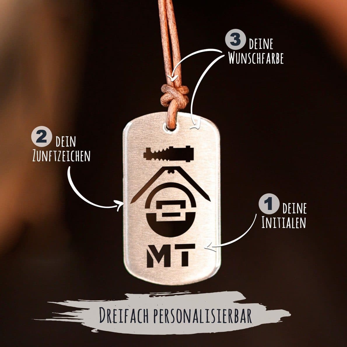 "Fotograf" Personalisierbare Laser-Halskette für Männer Craftbrothers