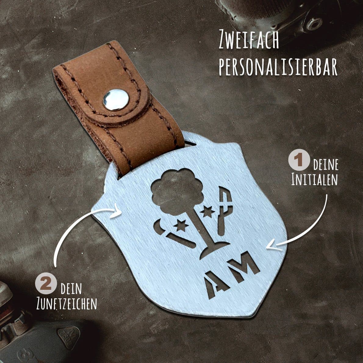 "Gärtner" Personalisierbarer Laser-Schlüsselanhänger für Männer Craftbrothers