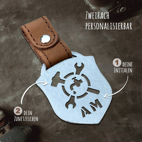 "Gas- und Wasserinstallateur" Personalisierbarer Laser-Schlüsselanhänger für Männer Craftbrothers