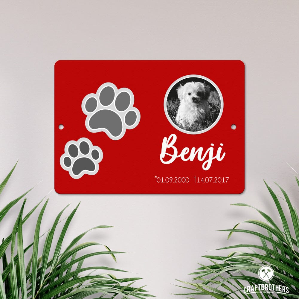 Gedenktafel Hund - Pfote Craftbrothers