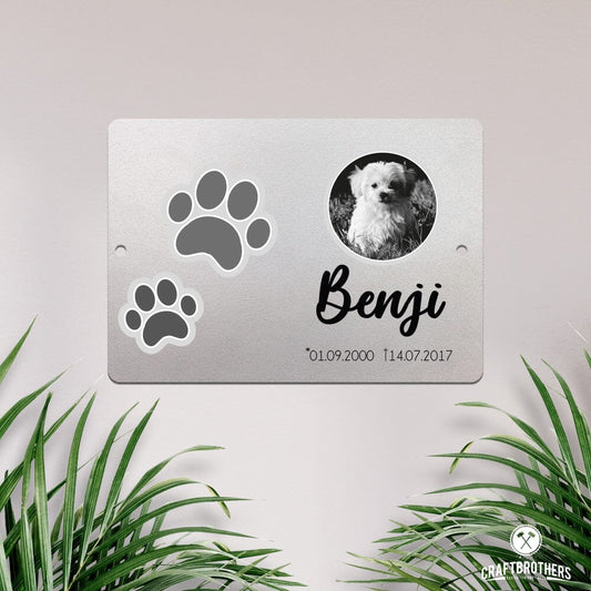 Gedenktafel Hund - Pfote Craftbrothers