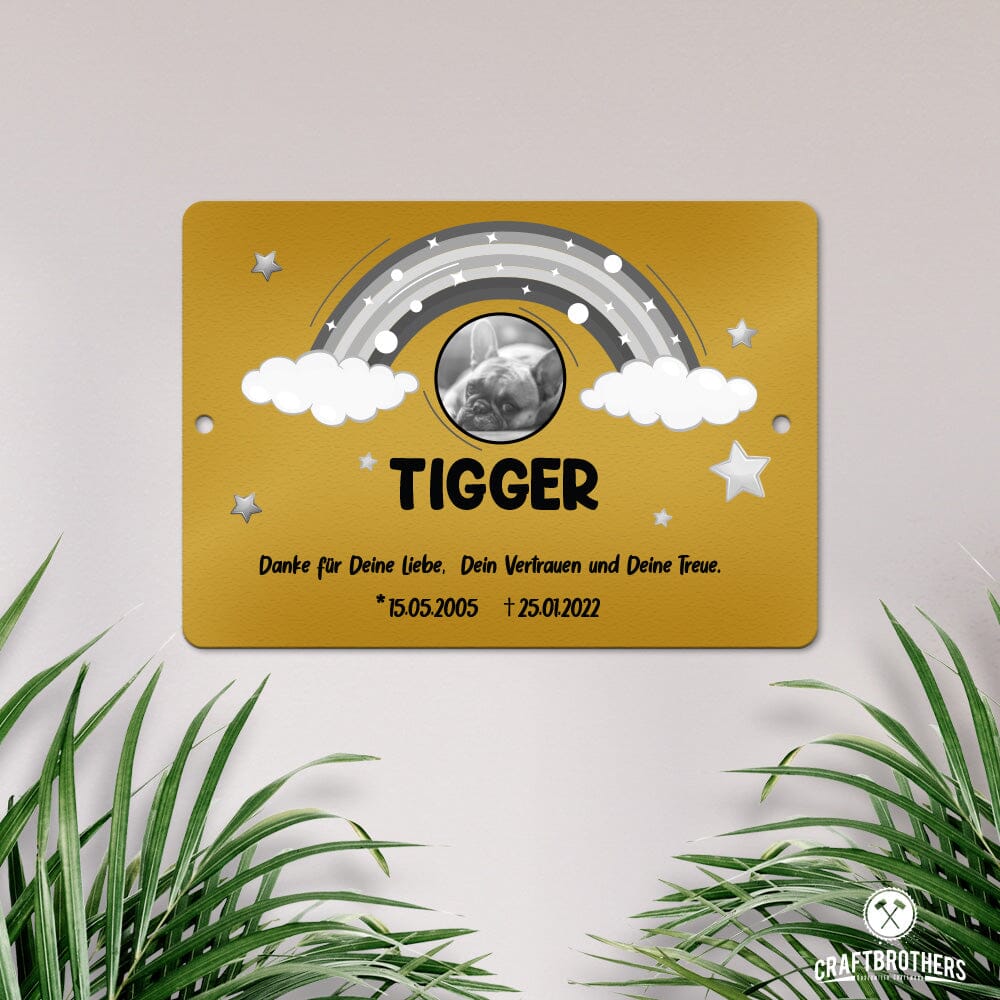 Gedenktafel Hund - Regenbogen Craftbrothers