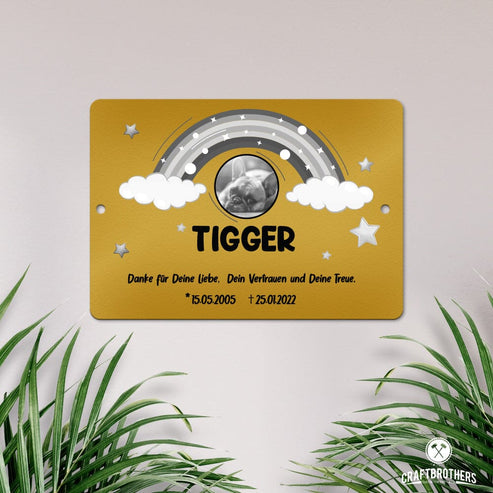 Gedenktafel Hund - Regenbogen Craftbrothers