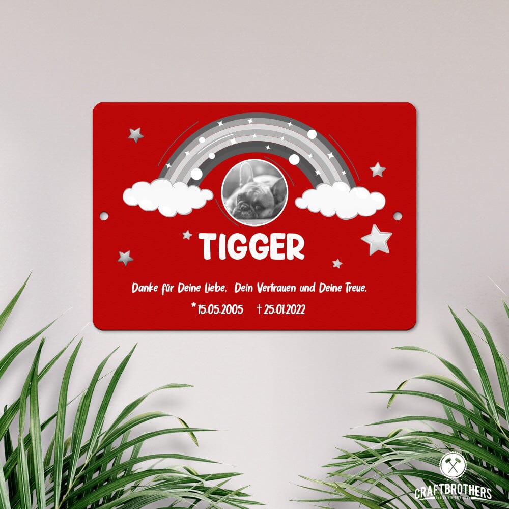 Gedenktafel Hund - Regenbogen Craftbrothers