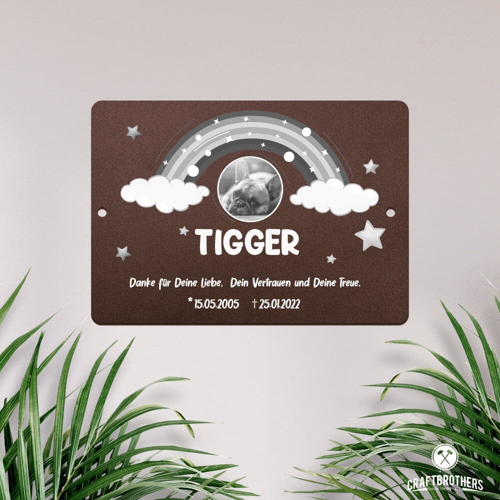 Gedenktafel Hund - Regenbogen Craftbrothers