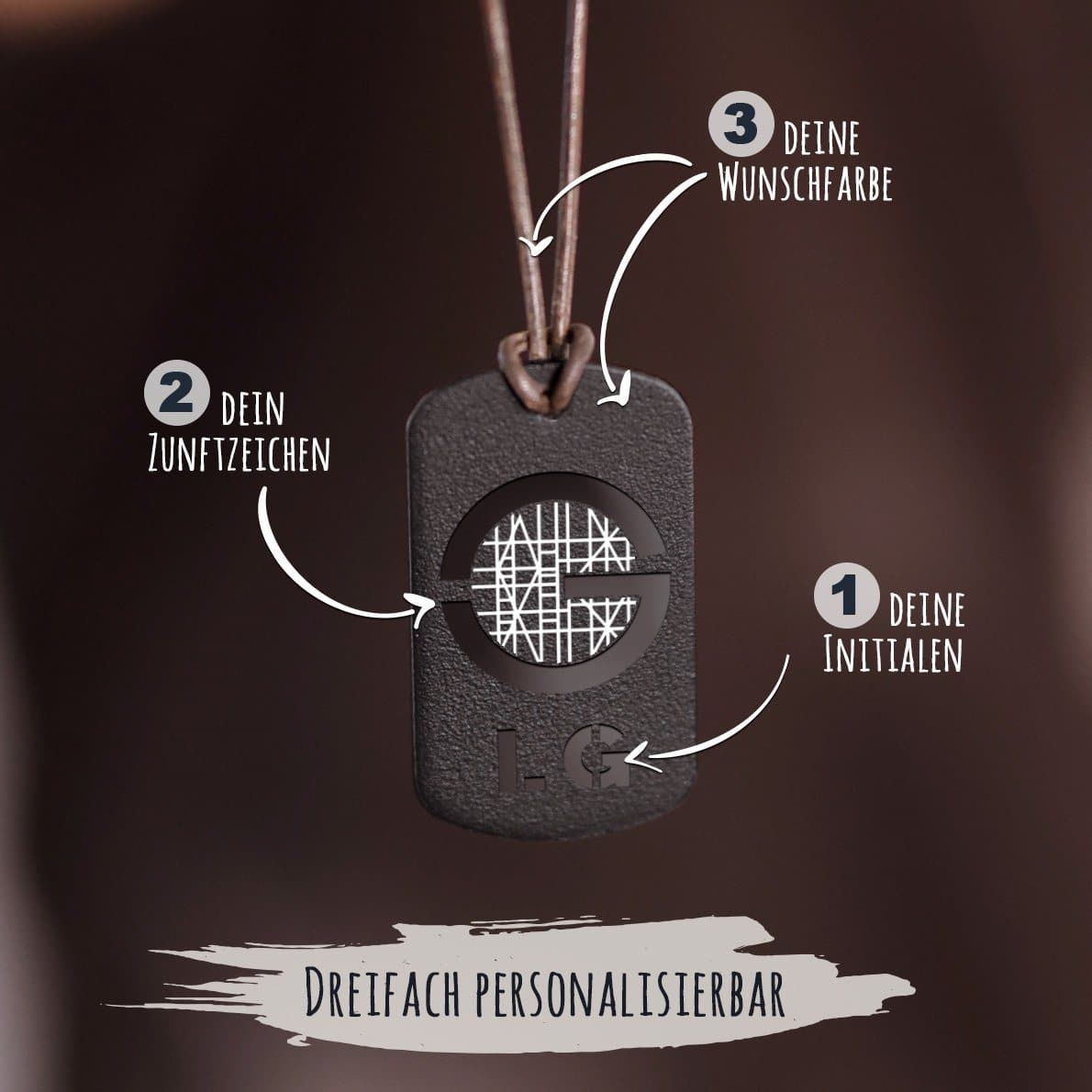 "Gerüstbauer" Personalisierbare Laser-Halskette für Männer Craftbrothers