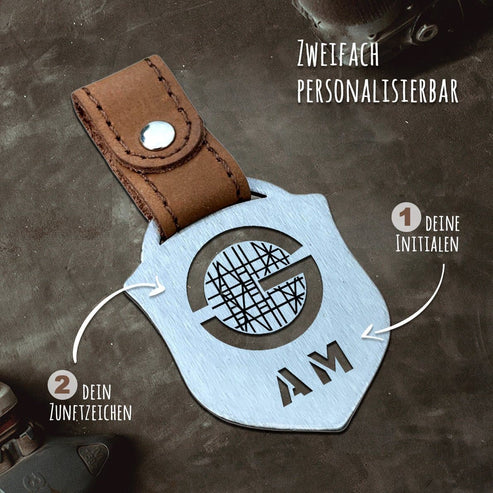 "Gerüstbauer" Personalisierbarer Laser-Schlüsselanhänger für Männer Craftbrothers