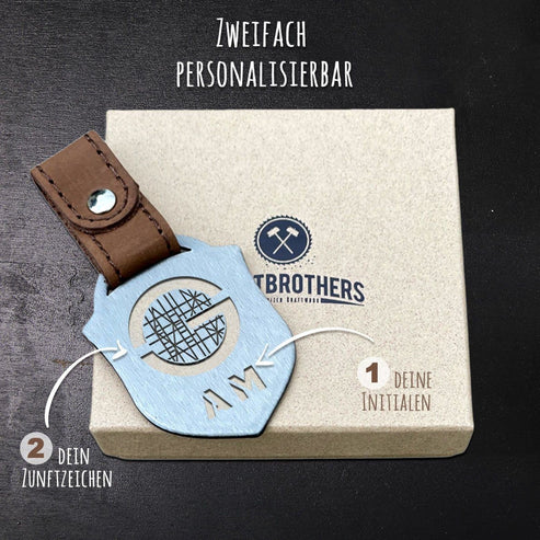 "Gerüstbauer" Personalisierbarer Laser-Schlüsselanhänger für Männer Craftbrothers