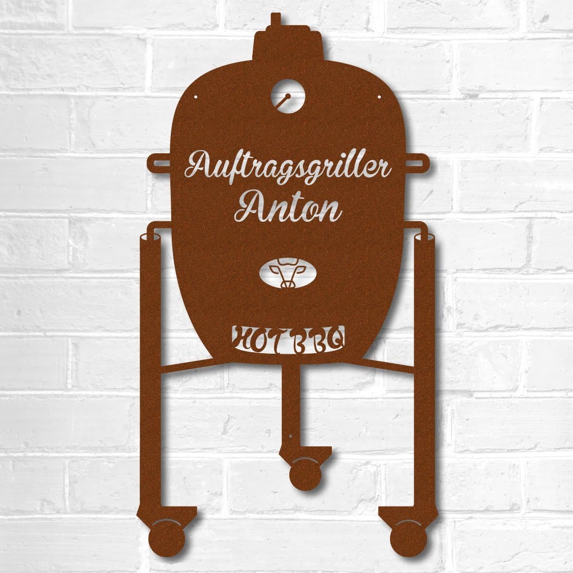 "BBQ Monolith Grill - Hot BBQ" aus edlem Stahl (personalisierbar) Craftbrothers