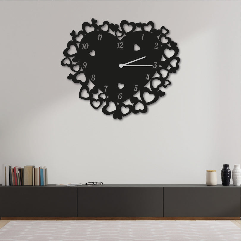 Große Wanduhr "Herz" aus edlem Stahl Wanduhren Craftbrothers