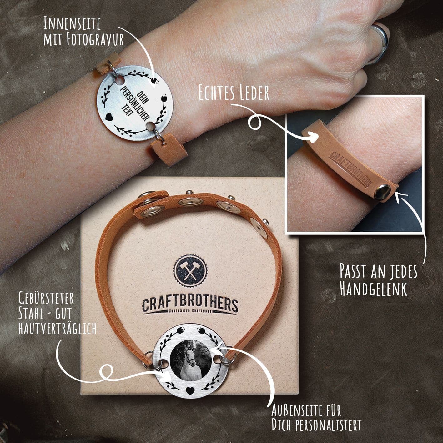 PERSONALISIERBARES ARMBAND FÜR PFERDELIEBHABER - in neuer Variante Craftbrothers