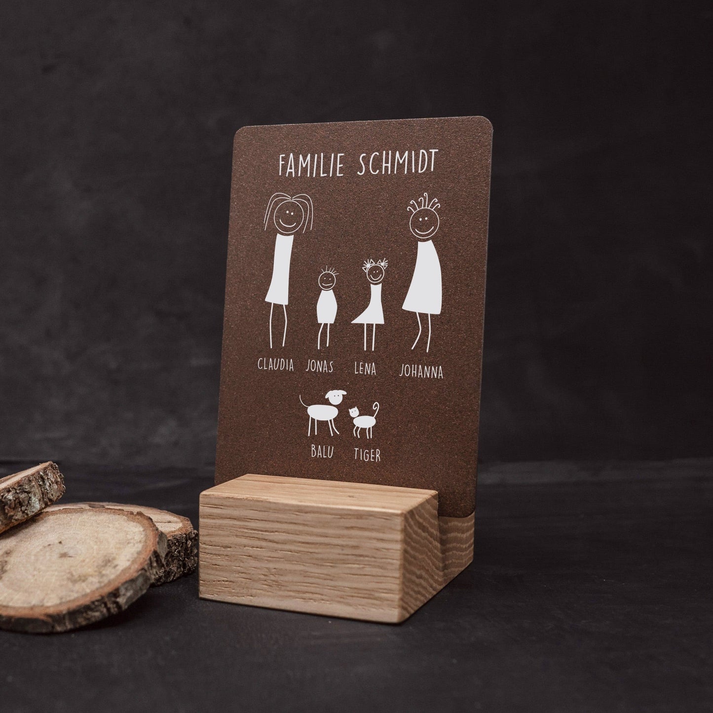 Little Message - Strichmännchen Familie "2 Mamas mit Sohn, Tochter, Hund & Katze" Craftbrothers