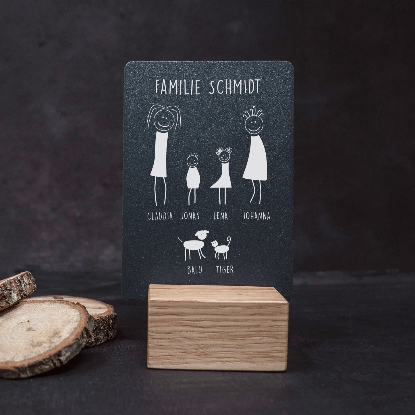 Little Message - Strichmännchen Familie "2 Mamas mit Sohn, Tochter, Hund & Katze" Craftbrothers