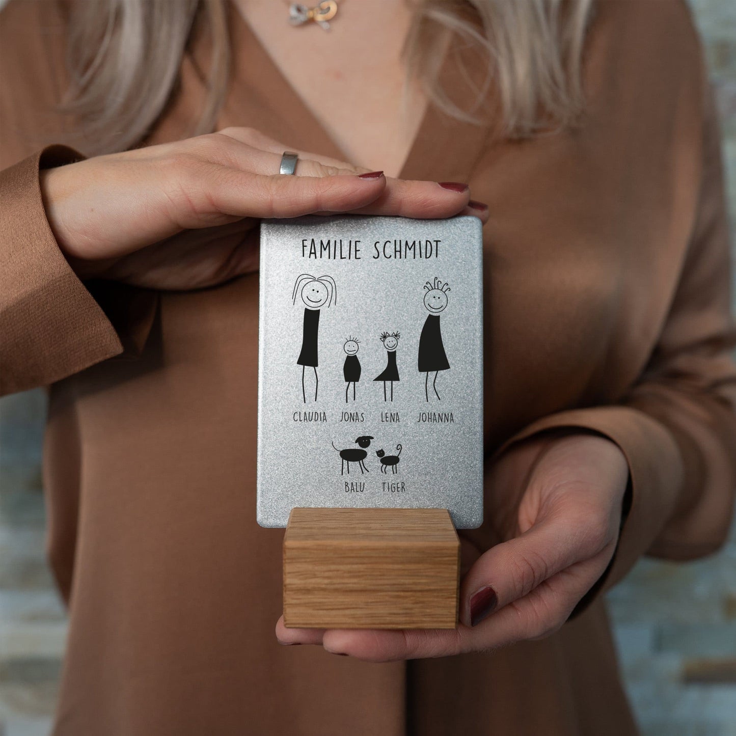 Little Message - Strichmännchen Familie "2 Mamas mit Sohn, Tochter, Hund & Katze" Craftbrothers