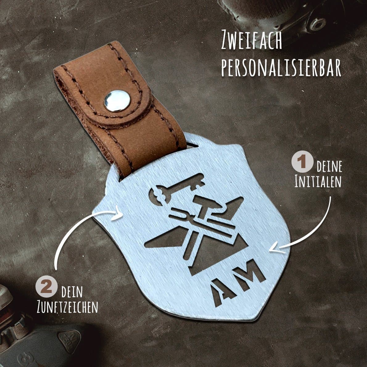 "Metallbauer modern" Personalisierbarer Laser-Schlüsselanhänger für Männer Craftbrothers