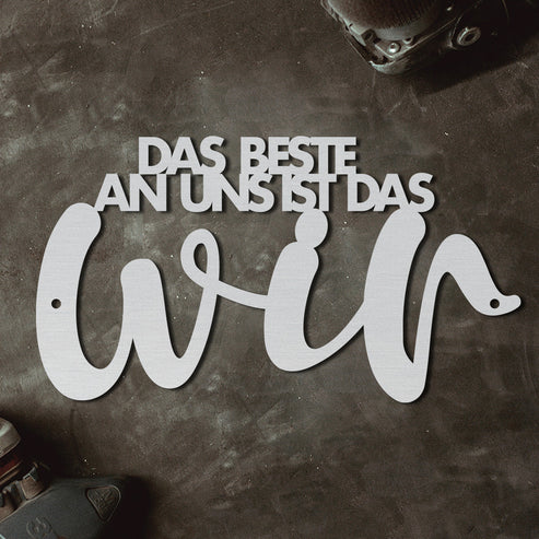 Motivationsspruch "Das Beste an uns ist das WIR" aus edlem Stahl (personalisierbar) Craftbrothers