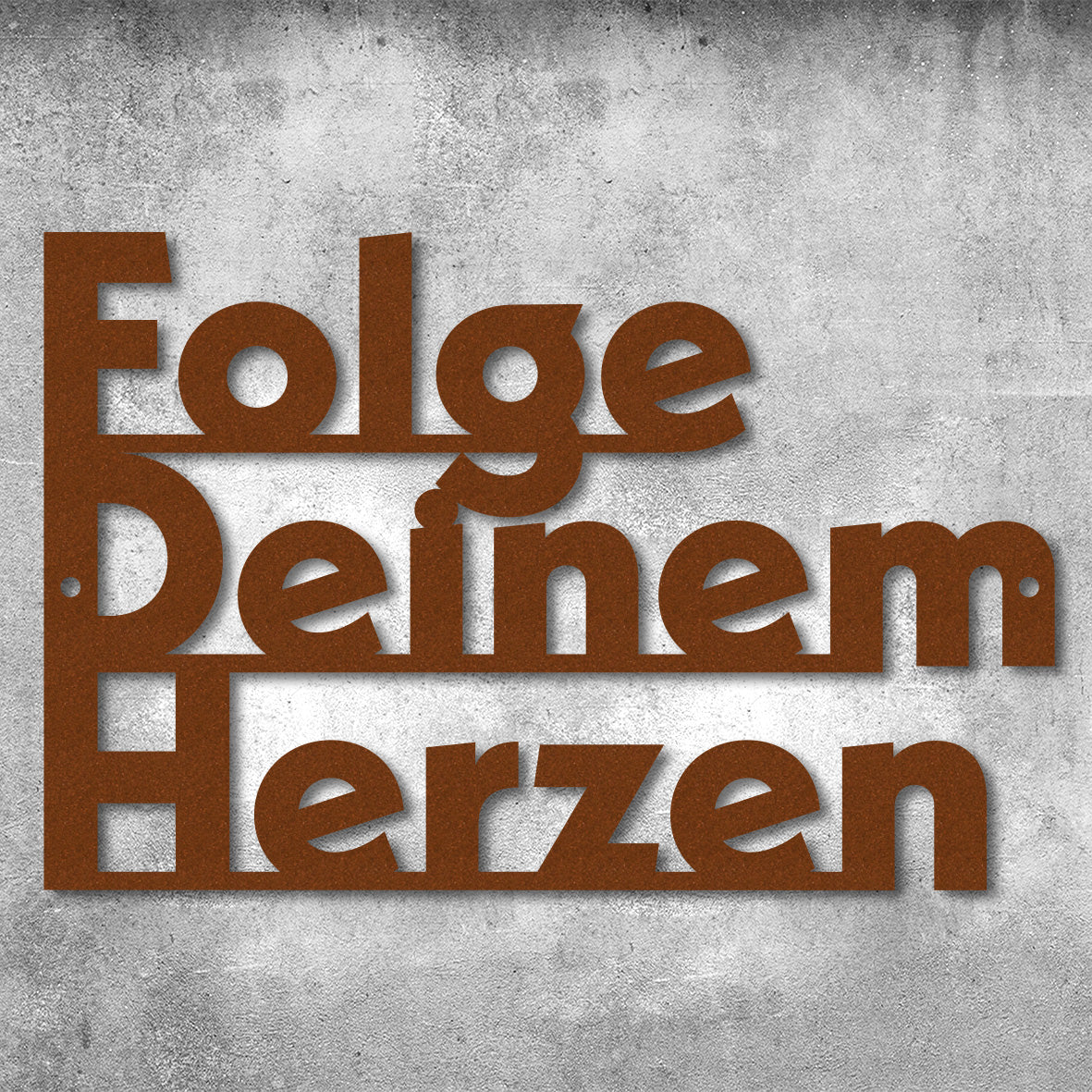 Motivationsspruch "Folge Deinem Herzen" aus edlem Stahl (personalisierbar) Craftbrothers
