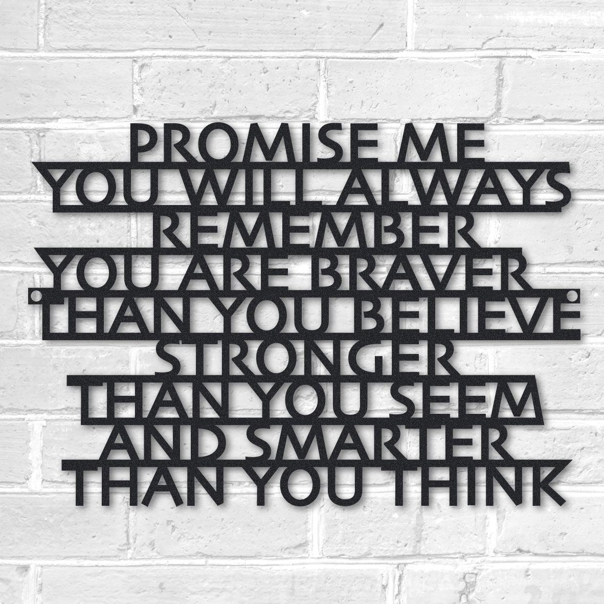 Motivationsspruch "Promise me" aus edlem Stahl (personalisierbar) Craftbrothers