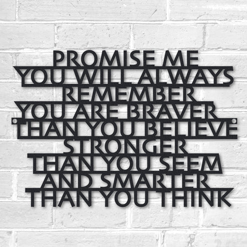 Motivationsspruch "Promise me" aus edlem Stahl (personalisierbar) Craftbrothers