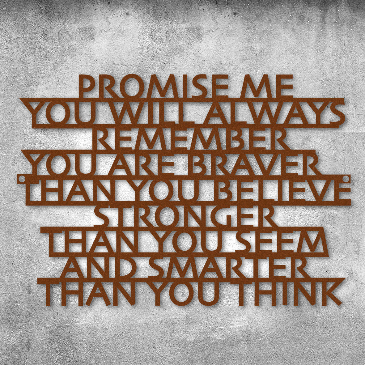 Motivationsspruch "Promise me" aus edlem Stahl (personalisierbar) Craftbrothers