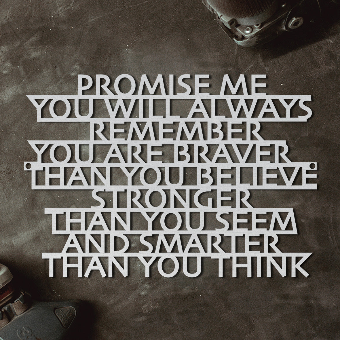 Motivationsspruch "Promise me" aus edlem Stahl (personalisierbar) Craftbrothers