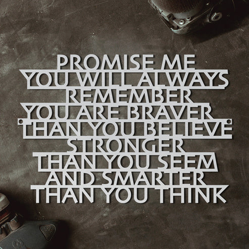 Motivationsspruch "Promise me" aus edlem Stahl (personalisierbar) Craftbrothers