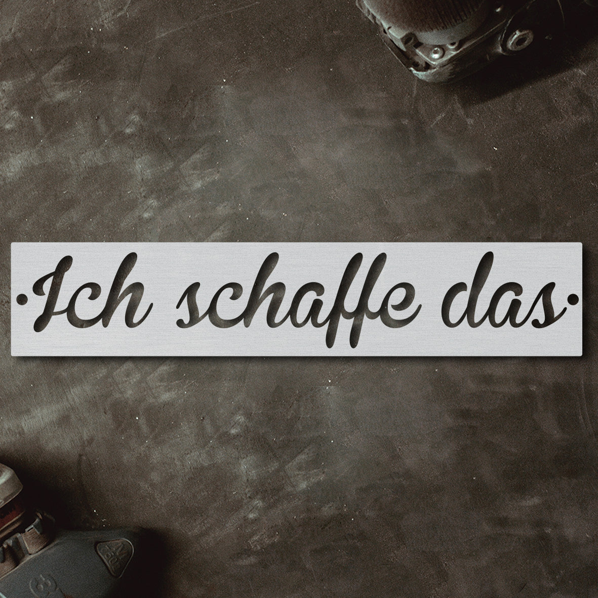 Motivationsspruch "Ich schaffe das" aus edlem Stahl (personalisierbar) Craftbrothers