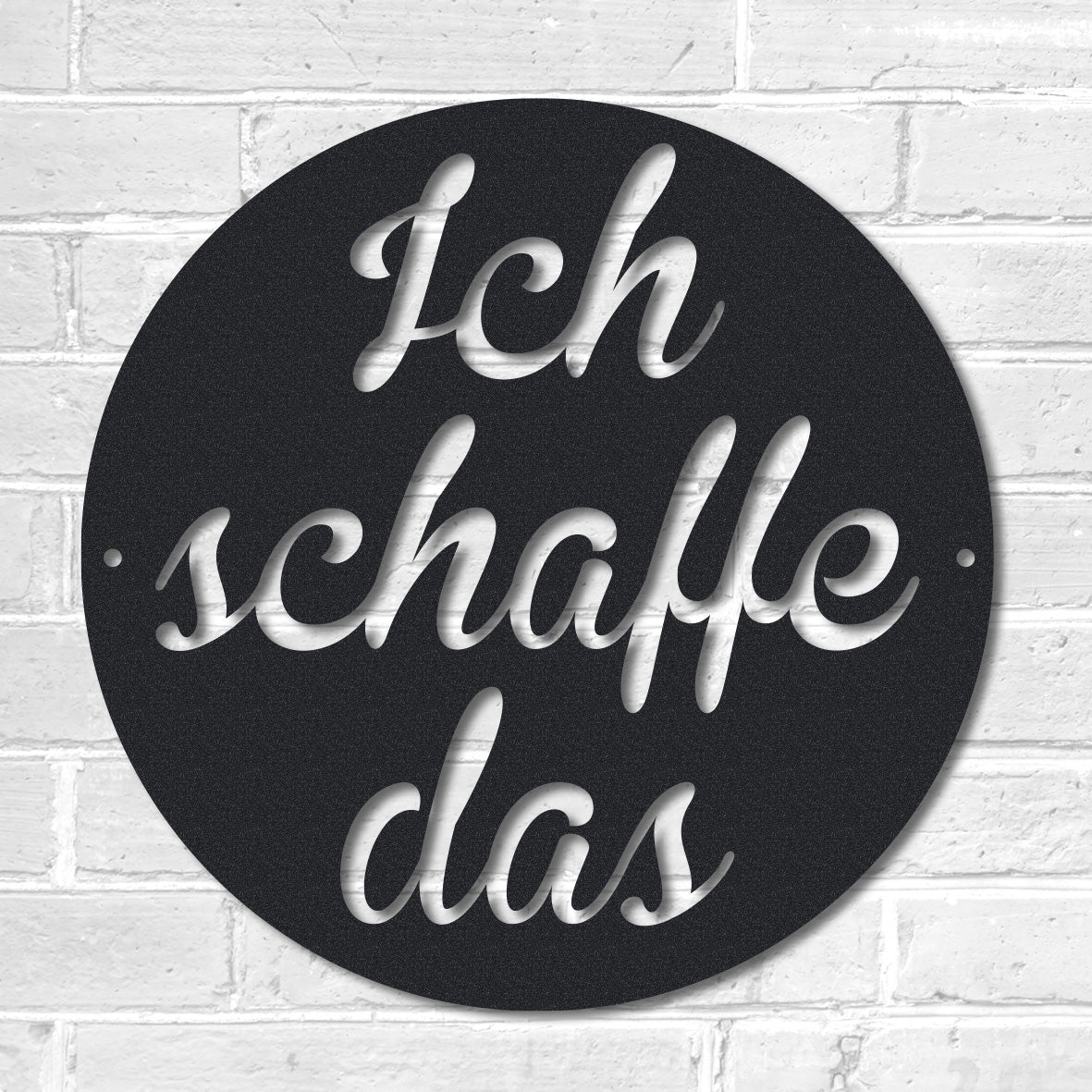Motivationsspruch rund "Ich schaffe das" aus edlem Stahl (personalisierbar) Craftbrothers