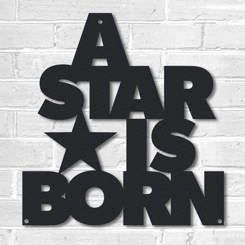 Motivationsspruch "A star is born" aus edlem Stahl (personalisierbar) Craftbrothers