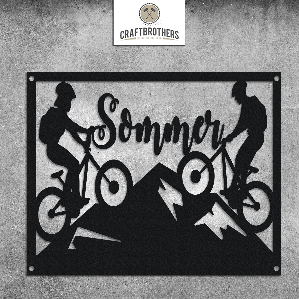 "Mountainbiker mit Wunschtext" aus edlem Stahl (personalisierbar) Craftbrothers