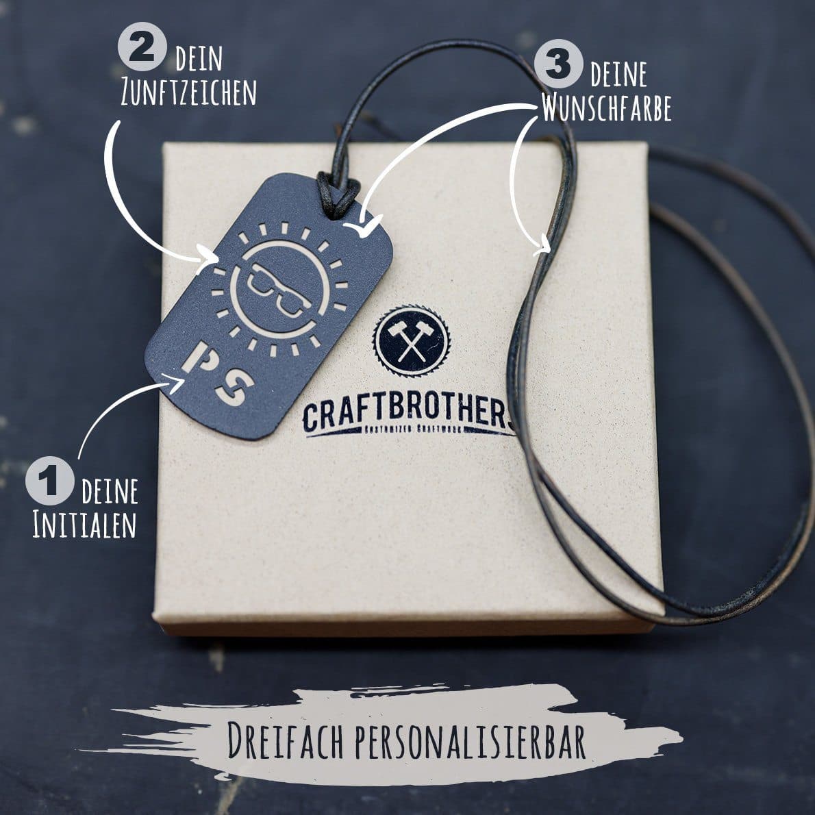 "Optiker" Personalisierbare Laser-Halskette für Männer Craftbrothers