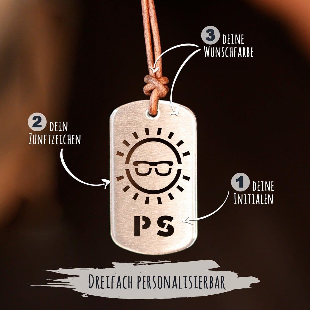 "Optiker" Personalisierbare Laser-Halskette für Männer Craftbrothers