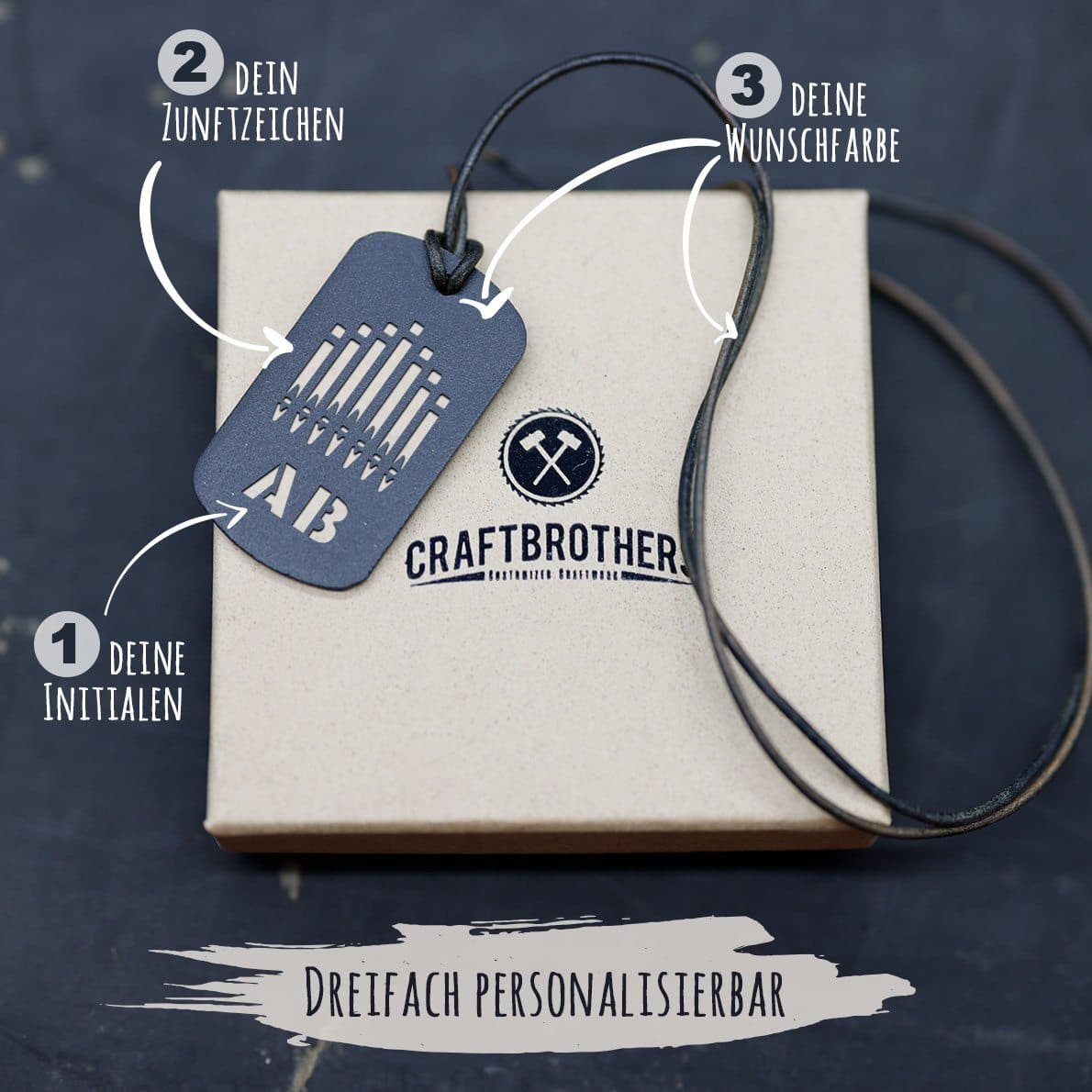"Orgelbauer" Personalisierbare Laser-Halskette für Männer Craftbrothers