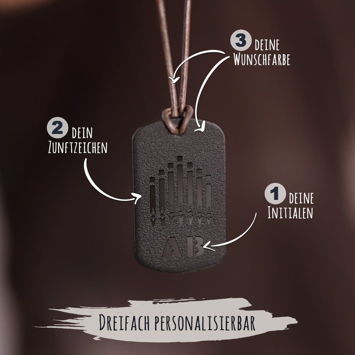 "Orgelbauer" Personalisierbare Laser-Halskette für Männer Craftbrothers